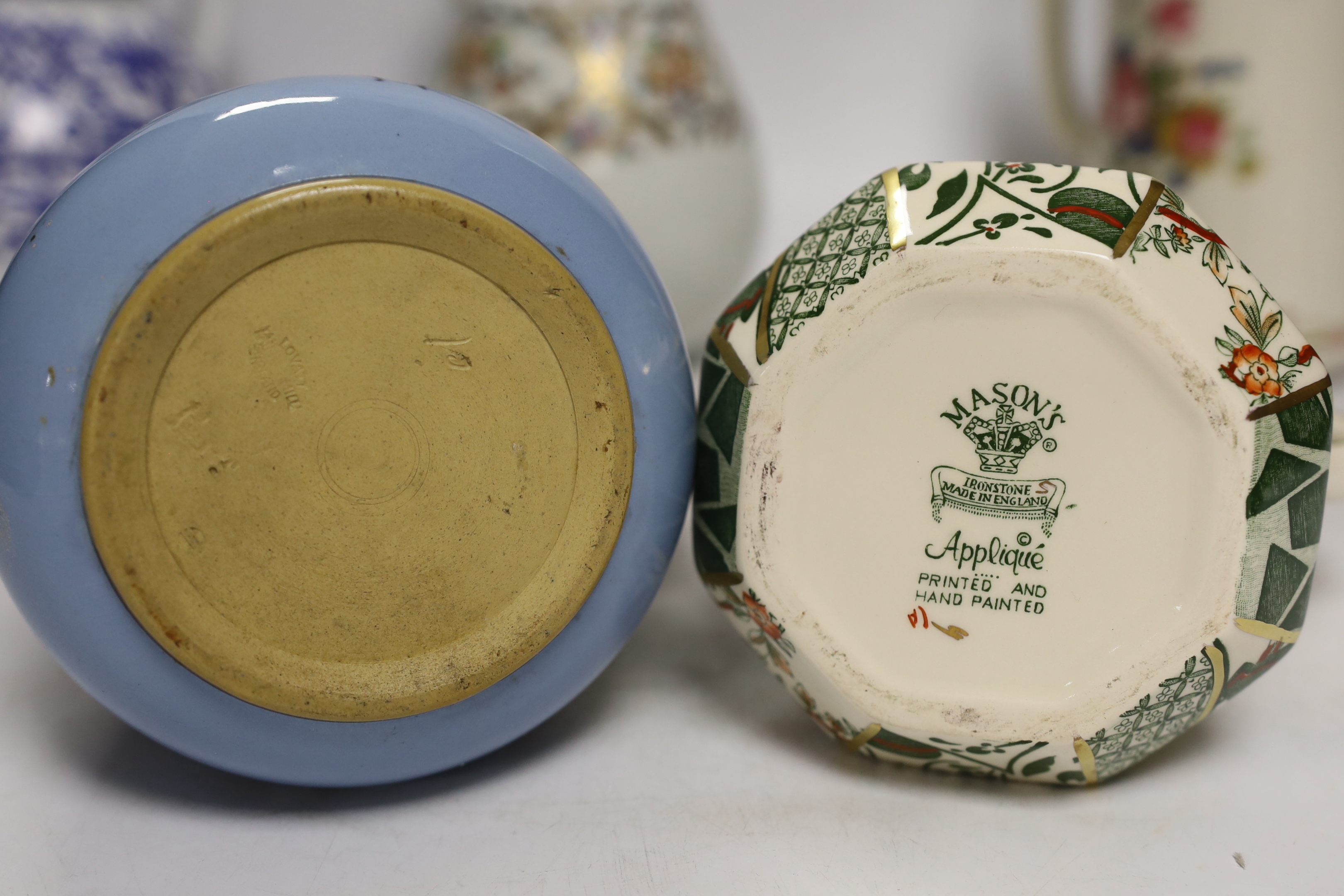 Seven late 19th century and early 20th century jugs, tallest 19cm